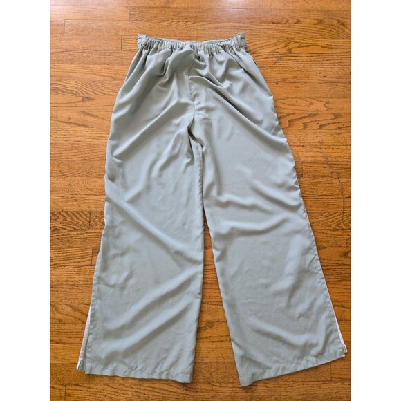 Jason Wu Wide Leg Pants Women's Small Light Green Pull On Pockets Ankle Slit - Picture 2 of 7